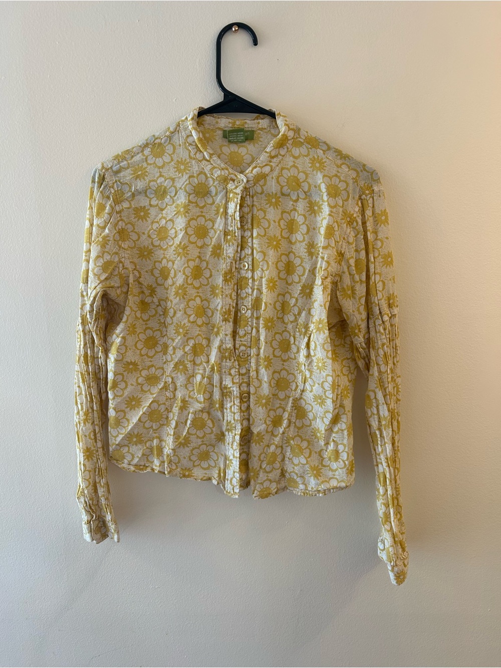 Floral Button-Up Shirt in Yellow - Persaman New York